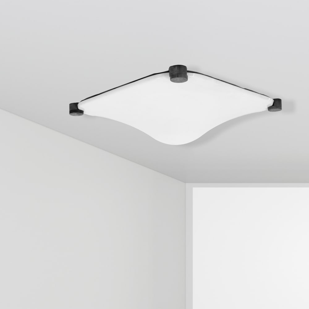 Elio Martinelli prod. Martinelli Luce Italy, 1970s 90x90 cm: Ceiling light mod. Bolla, plexiglass shade, manufacturer?s mark on the reverse.