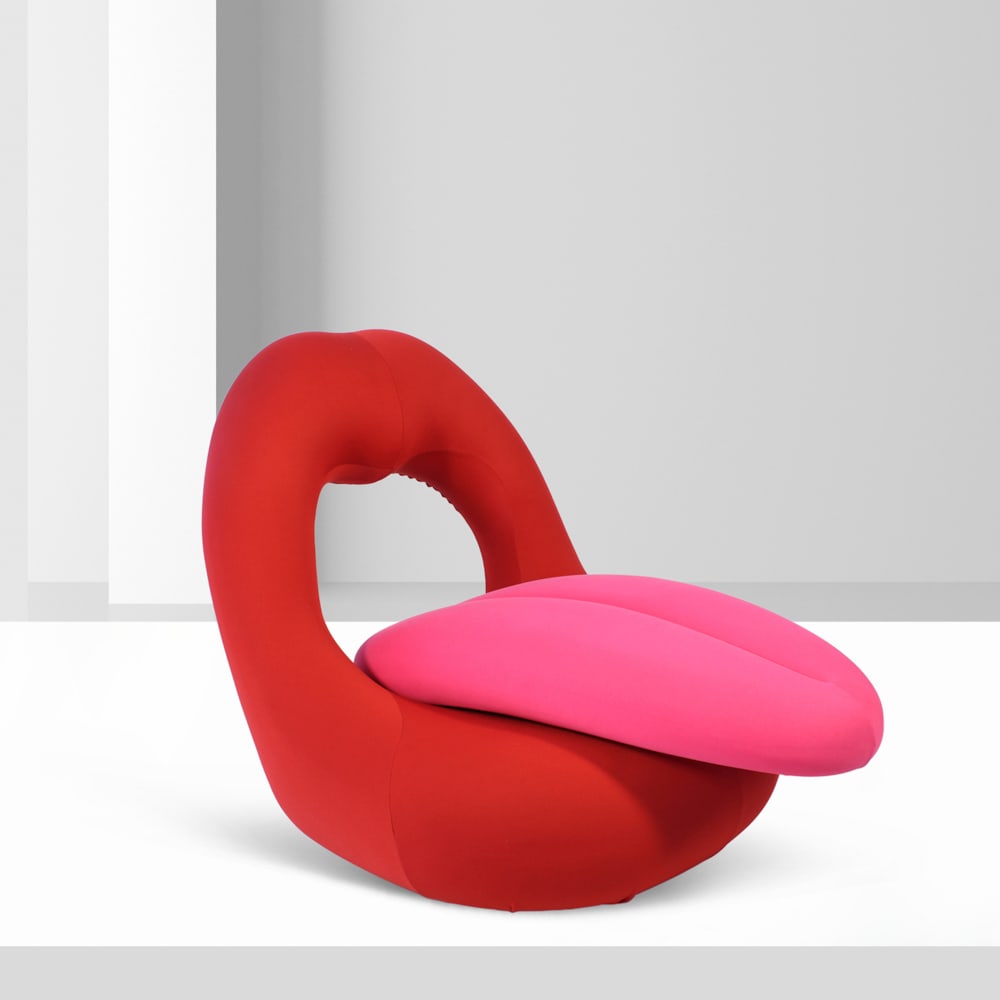 Pietro Del Vaglio produced. Mirabili Italy, approx. 2000s. 100x97x110 cm: extendable armchair mod. Grace, metal, polyurethane and fabric structure.Bibliography: Mirabili Collection Catalogue, p. 95, March 2007.