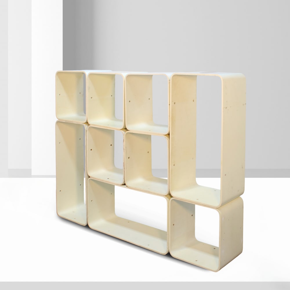 Carlo De Carli prod. Fiarm Italy, 1970s 138x187x31 cm: modular bookcase in lacquered wood.