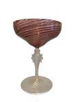 Vintage Murano Glass Martini Stemware: This lovely stemware is attributed to the Salviati Furnaces of Murano. In excellent condition. Incredibly beautiful coloring with avventurine gold detail. Includes 3 martini glasses for this price. 6"
