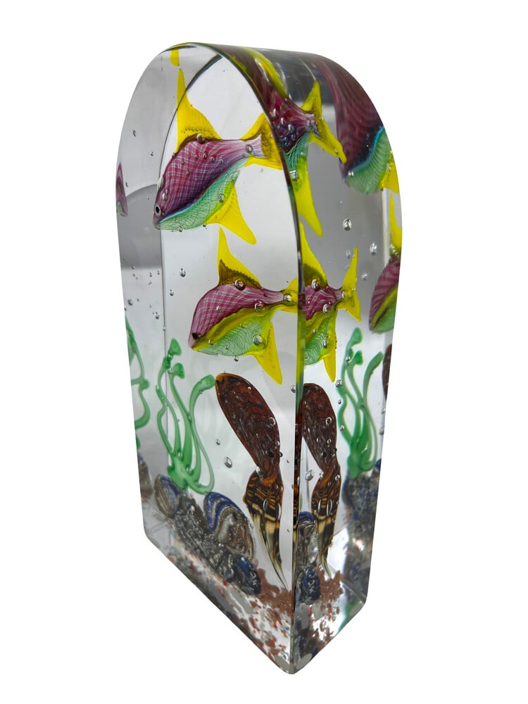 Unusual Murano Glass Aquarium: Stunning Murano Glass Aquarium by the Glass Masters of Murano. Add a touch of elegance to your home decor with this beautiful Aquarium. This is a true masterpiece of hand-formed Murano Glass artistry.