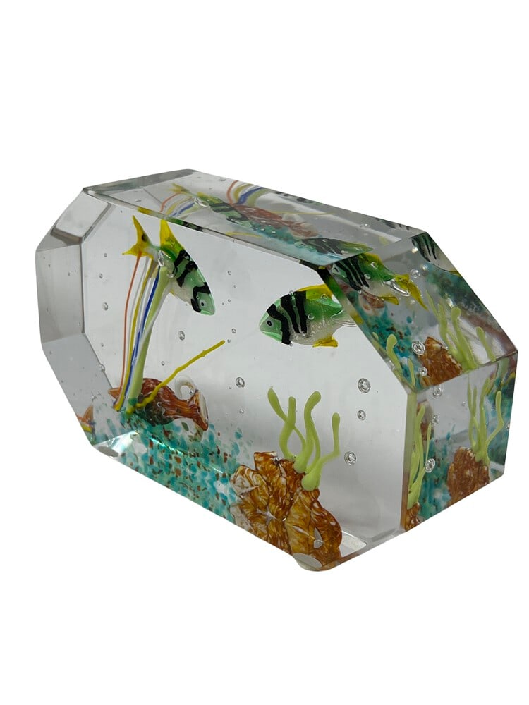 Murano Glass Paperweight Aquarium: Gorgeous Murano Glass Paperweight Aquarium by Glass Master Diego Costantini of Murano. Diego is considered the best maker of Aquariums in the world! Add a touch of elegance to your home decor with thi
