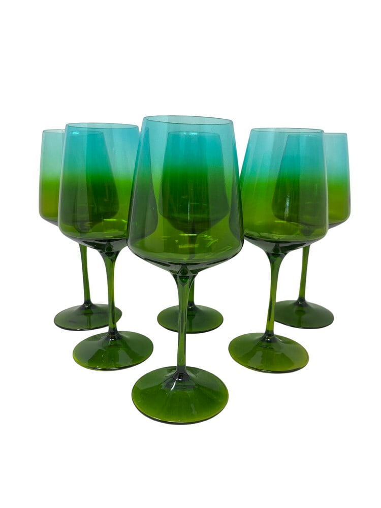 Hand Painted Venetian Wine Glasses, Set of 6 (1 of 5)