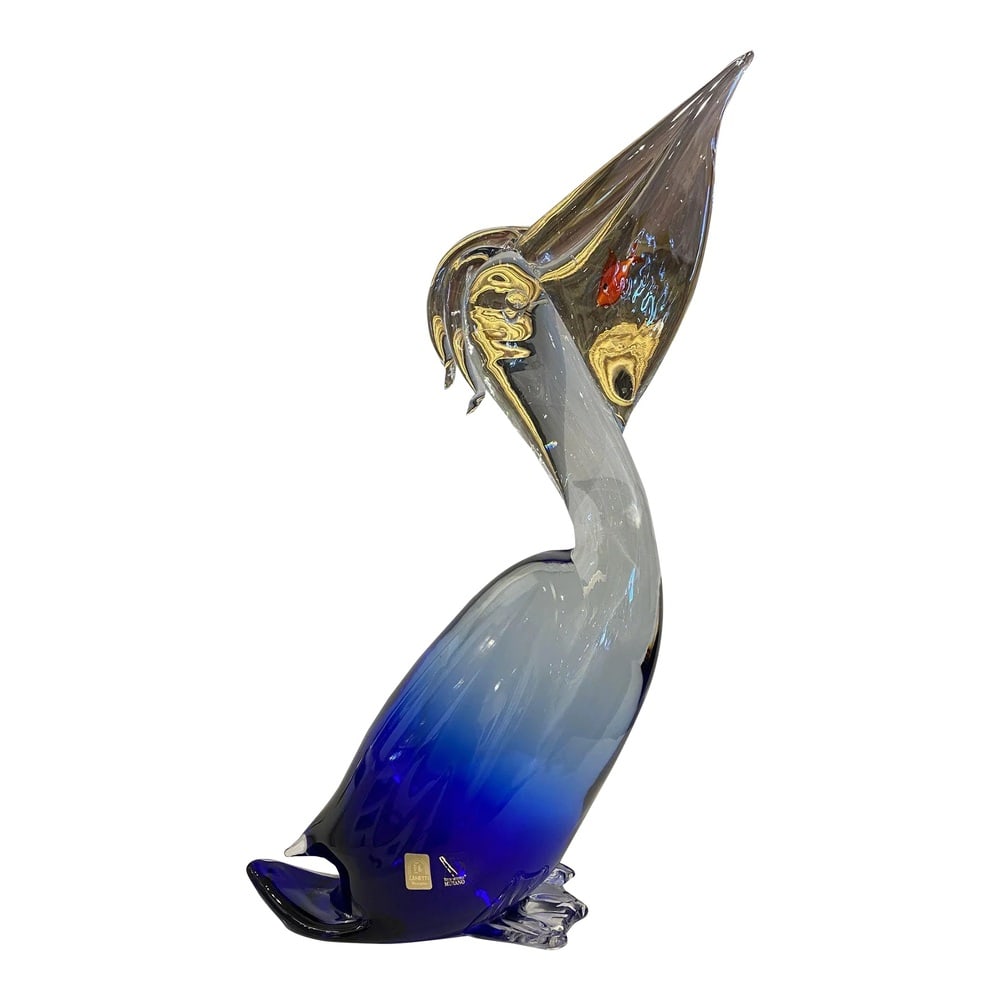 Giant Murano Glass Pelican with Fish (1 of 4)