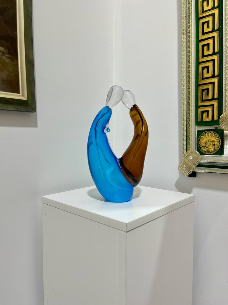 Murano Glass Lovers Statue - 2