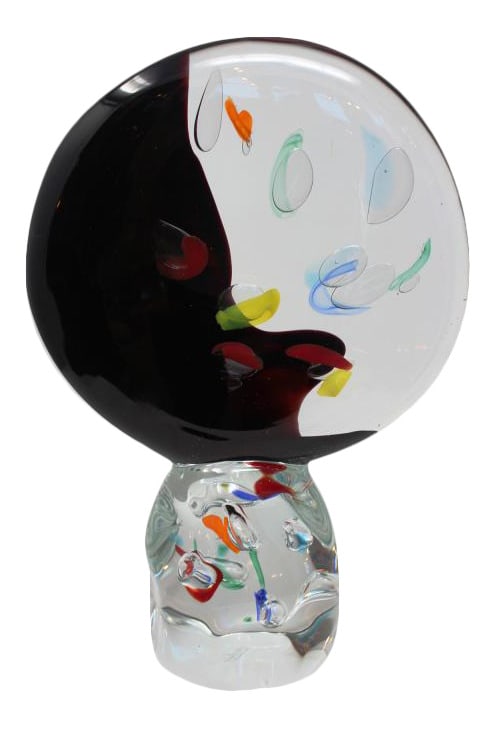Contemporary Disc in Murano Glass: Lovely contemporary disc. Well designed with beautiful colors. Signed. 16" tall!