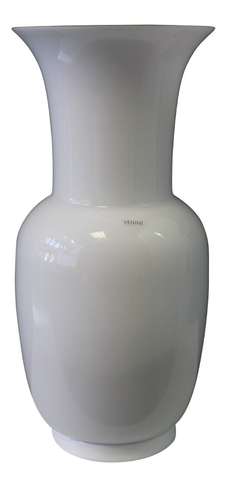 Venini Opalino Classic Vase in White: Venini has several designs that they are famous for and the Opalino is one of them. Classic beauty with simple styling. Signed and dated 2013 by Venini. Other colors available in separate listings.