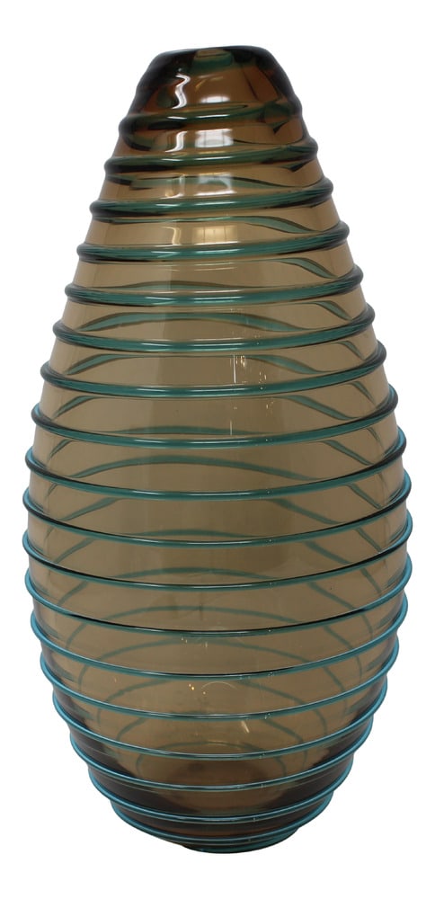 Atolli Vase by Murano Artist Beltrami: Gorgeous vase by noted Glass Master Roberto Beltrami. Hand blown and signed by the Artist. Two additional matching vases available in other sizes and shapes in separate listings.