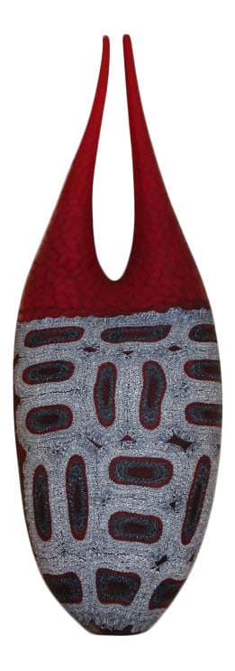 Ancella Musi Museum-Quality Monumental Vase by Davide Salvadore: Davide Salvadore is considered the new Leader of Murano Glass design and creation. His work is housed in many museums and estates of the world, and that is increasing. This massive, monumental vase is