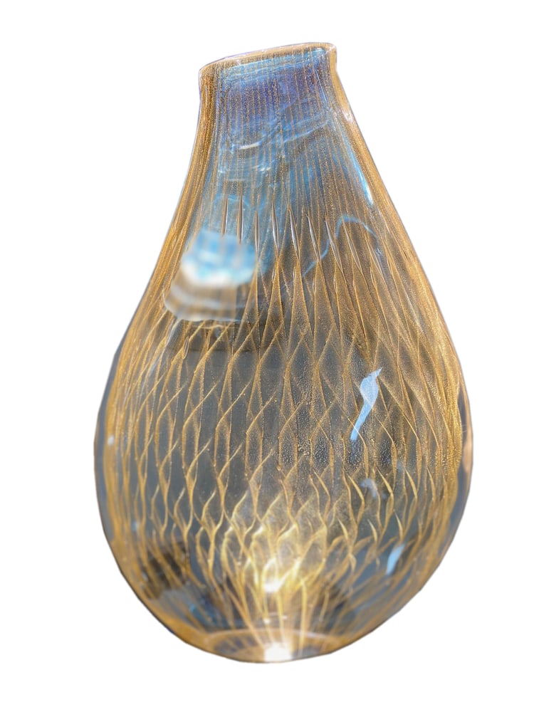 Golden Murano Glass Sculpted Vase by Simone Cenedese (1 of 6)