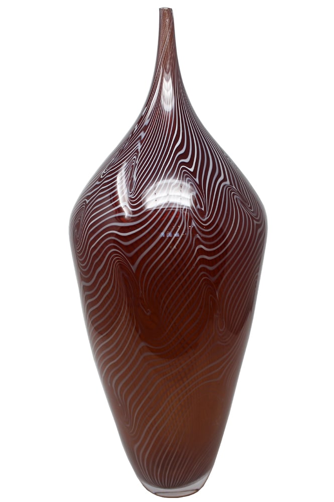 Boccoli 1 0f 1 Vase by Murano Glass Master Afro Celotto: Afro Celotto, one of Murano's top Glass Masters, designed and made this handblown glass vase and certifies it to be one of one. What a lovely piece for any room and for even the most particular collec