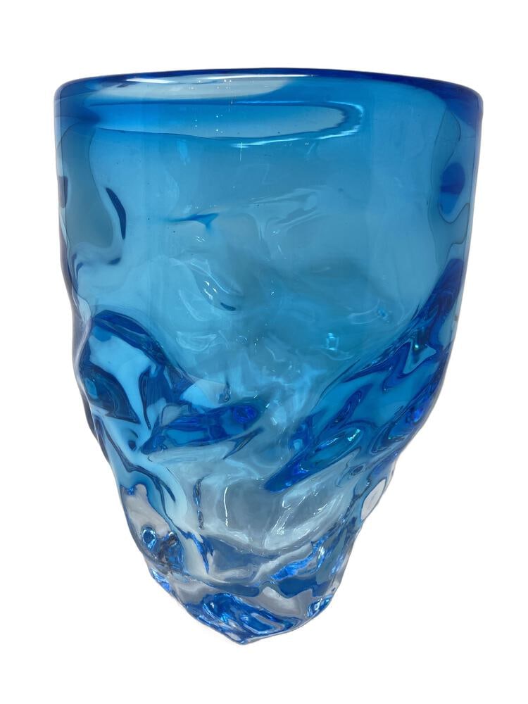 Aquamarine Murano Glass Centerpiece Vase (1 of 4)