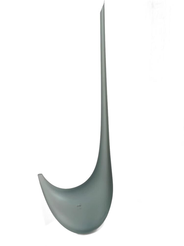 Contemporary Murano Glass Vase by Vivarini: This unusual and lovely vase was hand-formed in the furnaces of Vivarini, Murano. It measures nearly 35" tall. Signed. A great accent piece for any room! Tiny flake on point of top but could easily be