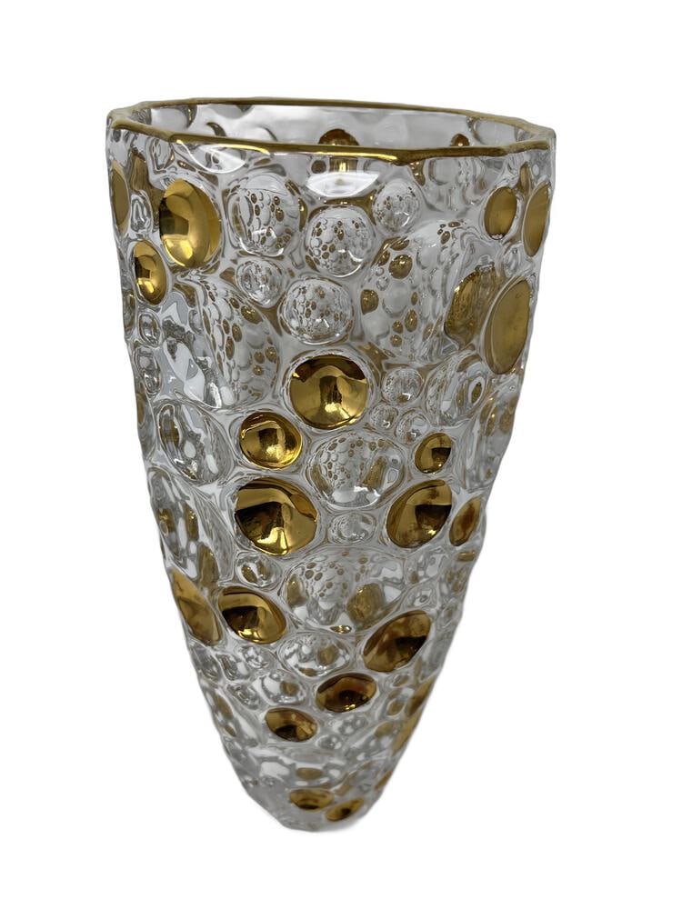 Gorgeous Venetian Centerpiece Vase: This lovely vase features incredible colors and it would be a wonderful addition to any room. Handcrafted in Italy of fine cut crystal and beautifully hand painted by master Venetian artisans in a rai
