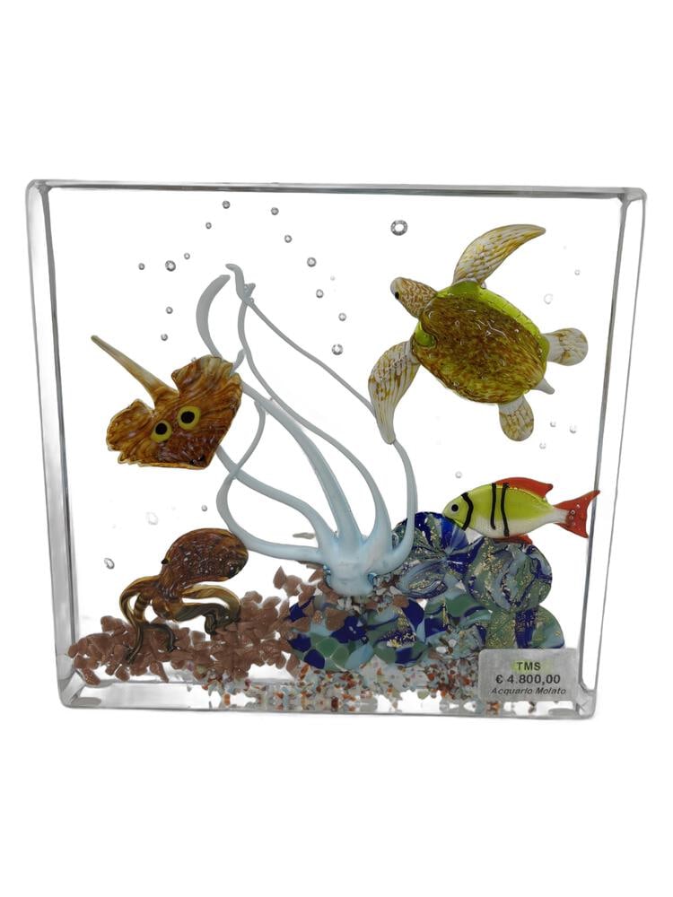Deluxe Murano Glass Paperweight Aquarium: Gorgeous Murano Glass Paperweight Aquarium by Glass Master Diego Costantini of Murano. Diego is considered the best maker of Aquariums in the world! Add a touch of elegance to your home decor with thi