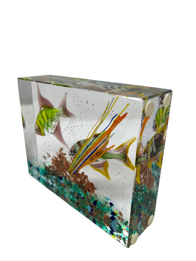 Deluxe Murano Glass Paperweight Aquarium: Gorgeous Murano Glass Paperweight Aquarium by Glass Master Diego Costantini of Murano. Diego is considered the best maker of Aquariums in the world! Add a touch of elegance to your home decor with thi