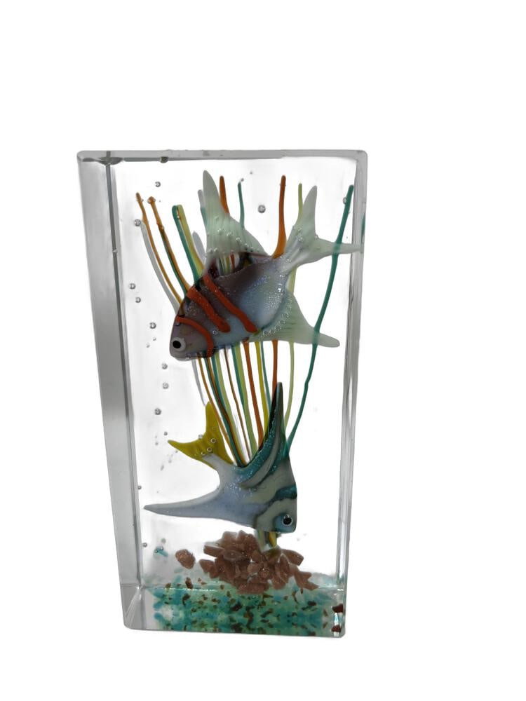 Murano Glass Aquarium Paperweight: Gorgeous Murano Glass Aquarium Paperweight by Glass Master Diego Costantini of Murano. Diego is considered the best maker of Aquariums in the world! Add a touch of elegance to your home decor with thi
