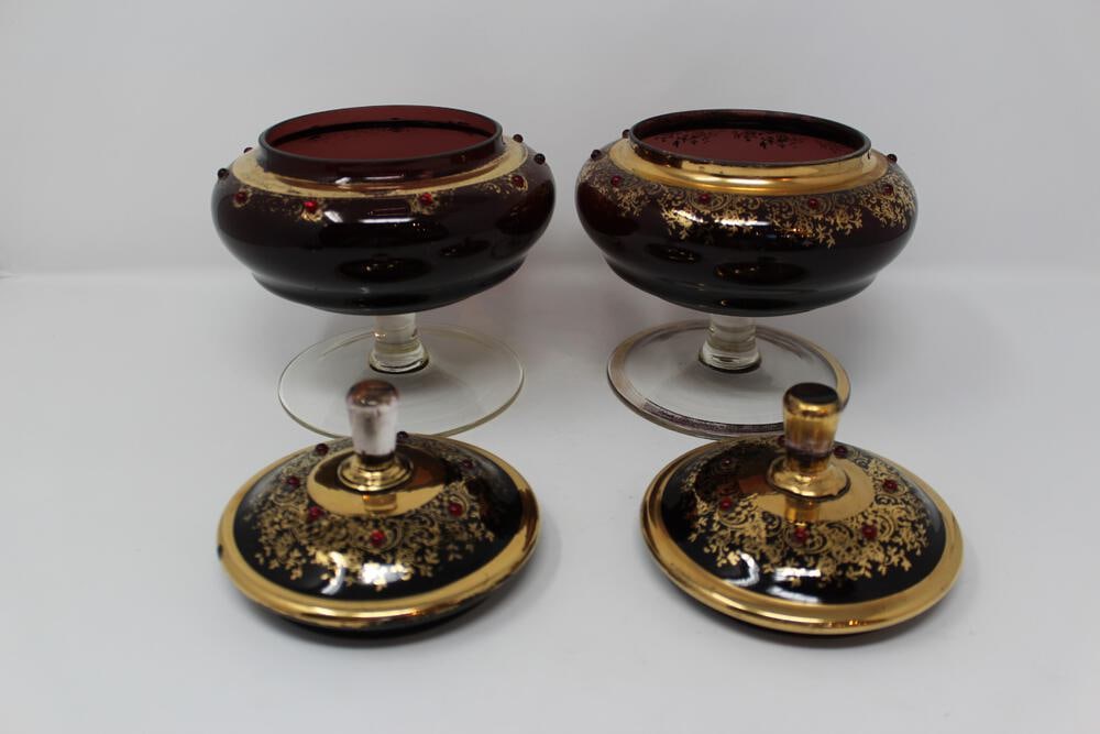 Vintage Venetian Compotes - a Pair - 3