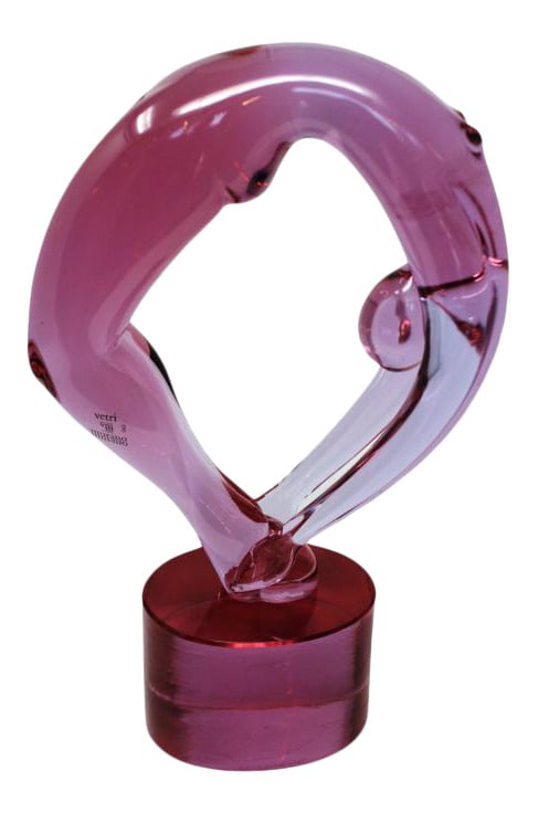 Murano Glass Dancer by Renato Anatra: Very lovely and graceful sculpture of a gymnast or acrobat by well-known Glass Master Renato Anatra. Signed. 14" x 9" x 5"