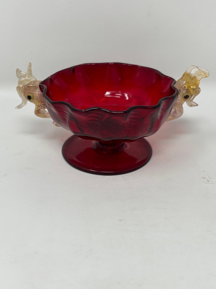 Murano Glass Vintage Ruby Red Salt Dips - 5