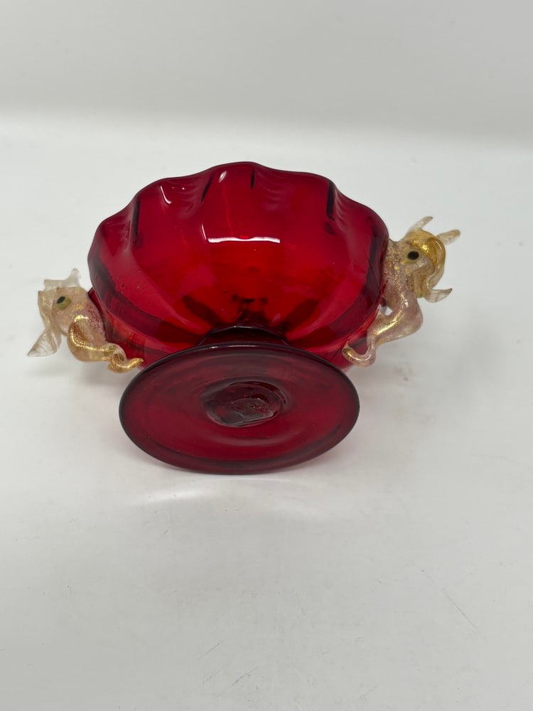 Murano Glass Vintage Ruby Red Salt Dips - 6