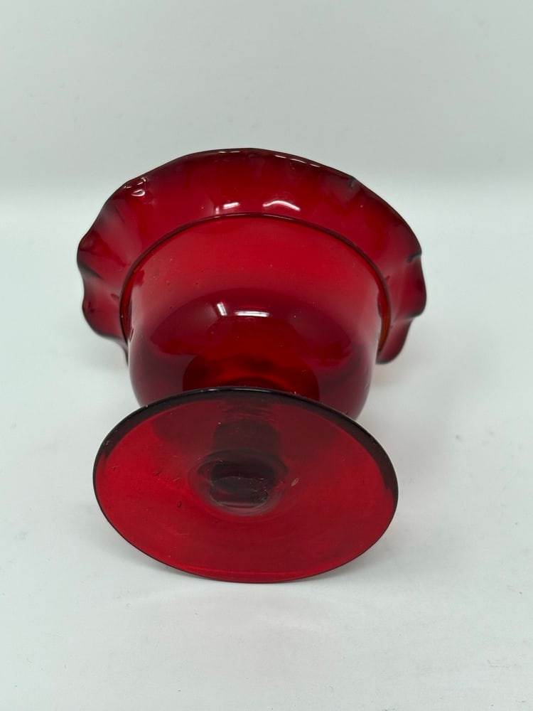 Murano Glass Vintage Ruby Red Salt Dips - 3