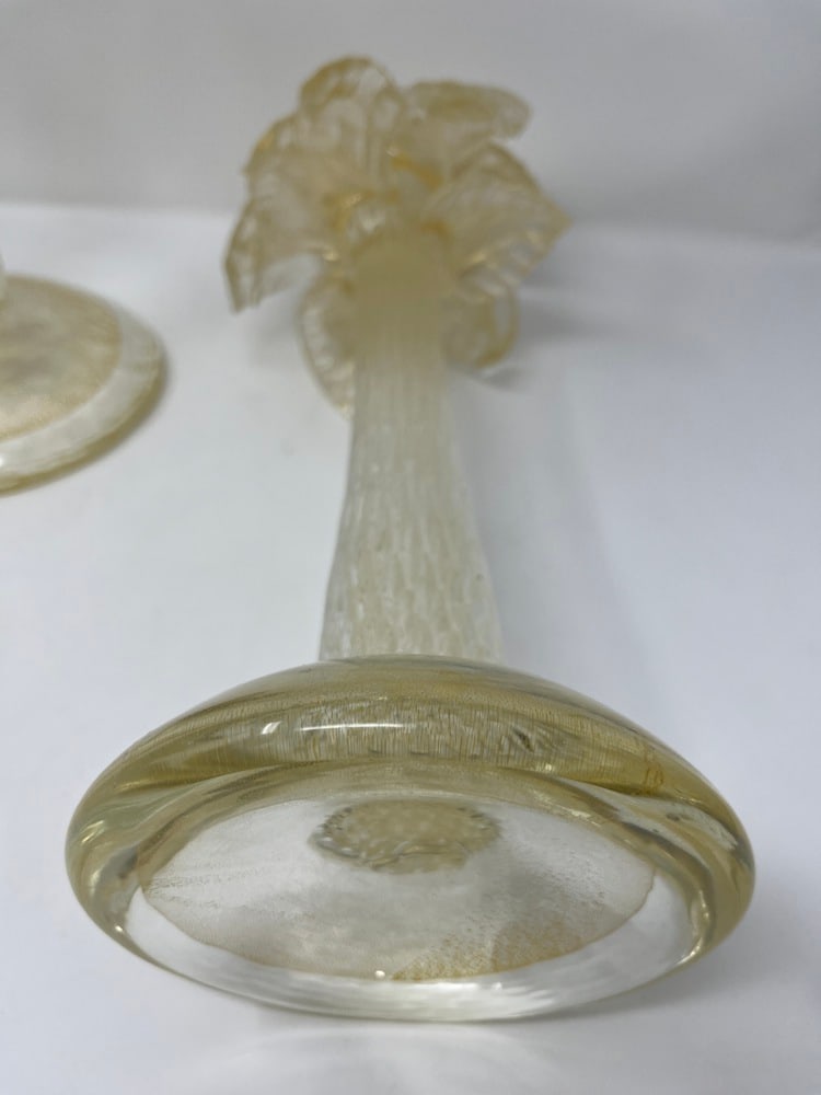 Gold Palm Tree Candle Holders - 6