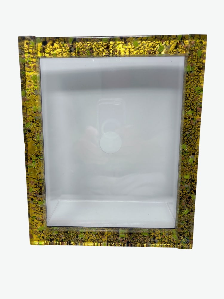Murano Glass Picture Frame: Beautiful Murano Glass picture frame. Brand new. Created by one of the top Artists in Murano. Measures 11" x 9".