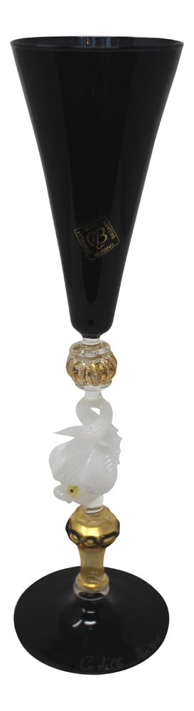 Murano Glass Chalice: Ballarin is one of Murano's elite specialists in creating chalices and other detailed works of art. This piece is signed and is absolutely beautiful. 13" tall!