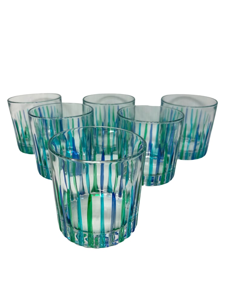 Venetian Hand Painted Water Glasses: This lovely set of 6 glasses features incredible colors, and they would be a wonderful addition to any room. Handcrafted in Italy of fine cut crystal and beautifully hand painted by master Venetian ar