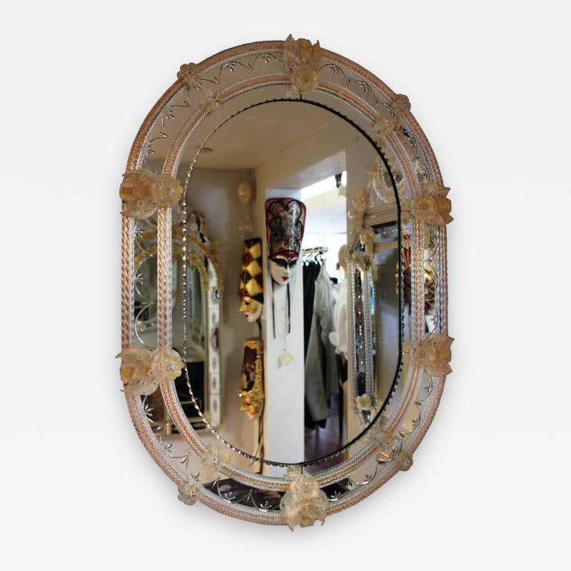 Vintage Venetian Oval Mirror by Fratelli Barbini (1 of 7)