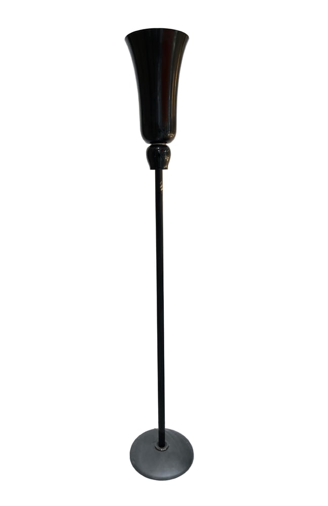 Anni Trenta Black Murano Glass Floor Lamp by Venini: Venini is a world-renowned Murano Glass company in Murano. They are known for their classic designs and this "Anni Trenta" floor lamp is a wonderful example. Measures 72" tall. A matching table lamp i