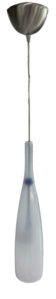 Suspension Light from Murano by Mazzega: Bottle is a lovely suspension light made of Murano Glass by the furnaces of Mazzega. Simple yet beautiful. Measures 18" tall and can be installed at whatever height you need.