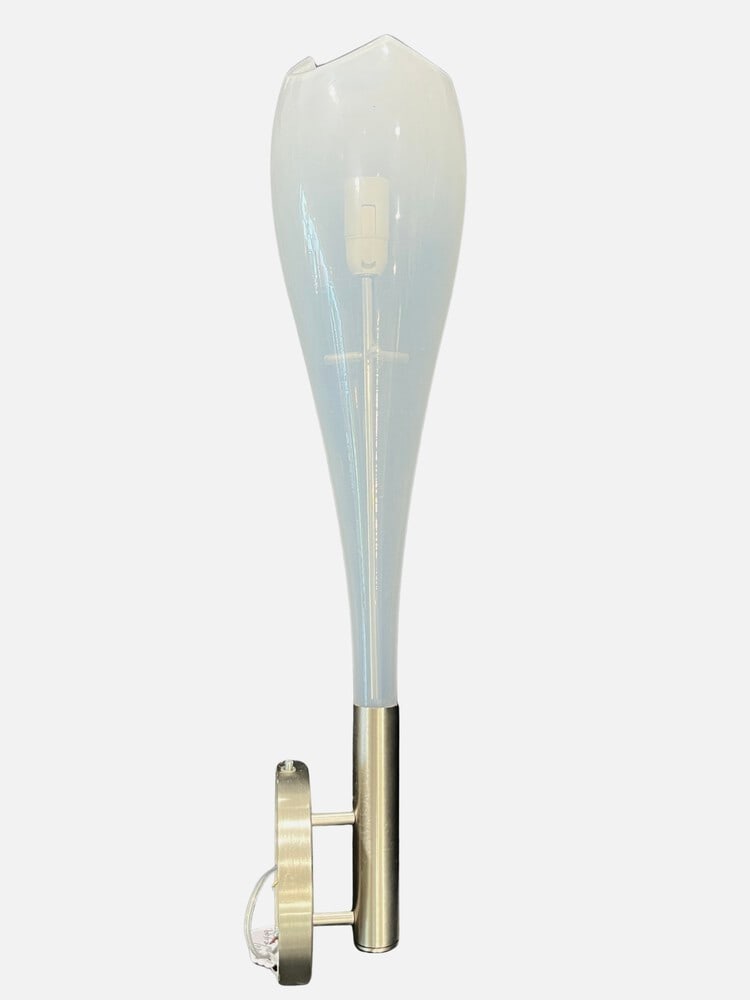 Tulip Murano Glass Wall Sconce by Leucos: This is a very beautiful and simple wall sconce from the furnaces of Murano. Blown glass made into the shape of a tulip! Measures 21" tall.