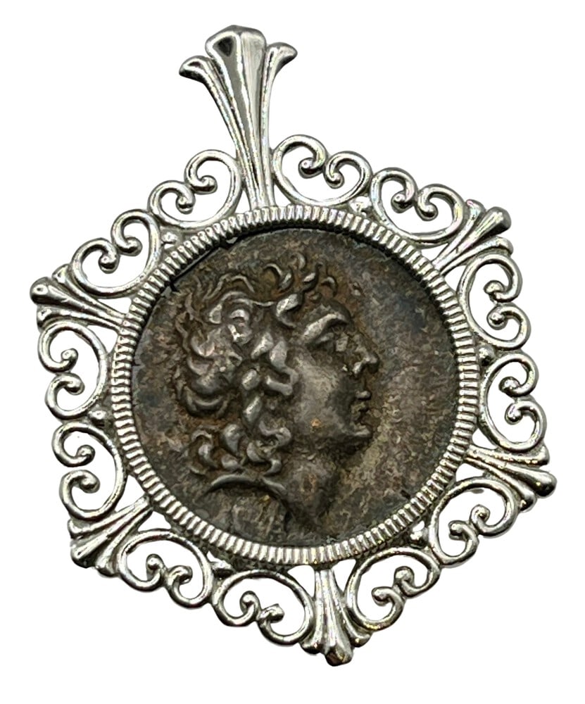 Athena and Nike Greek Coin Pendant: Acquire a piece of ancient history with this genuine silver coin, featuring a Athena and Nike, masterfully converted into an exquisite pendant necklace. A very rare and significant piece of history! (