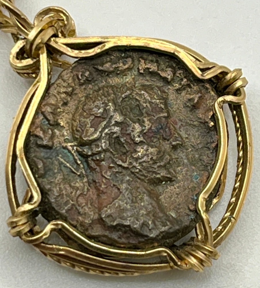 Emperor Severus and Eagle Coin Pendant - 2