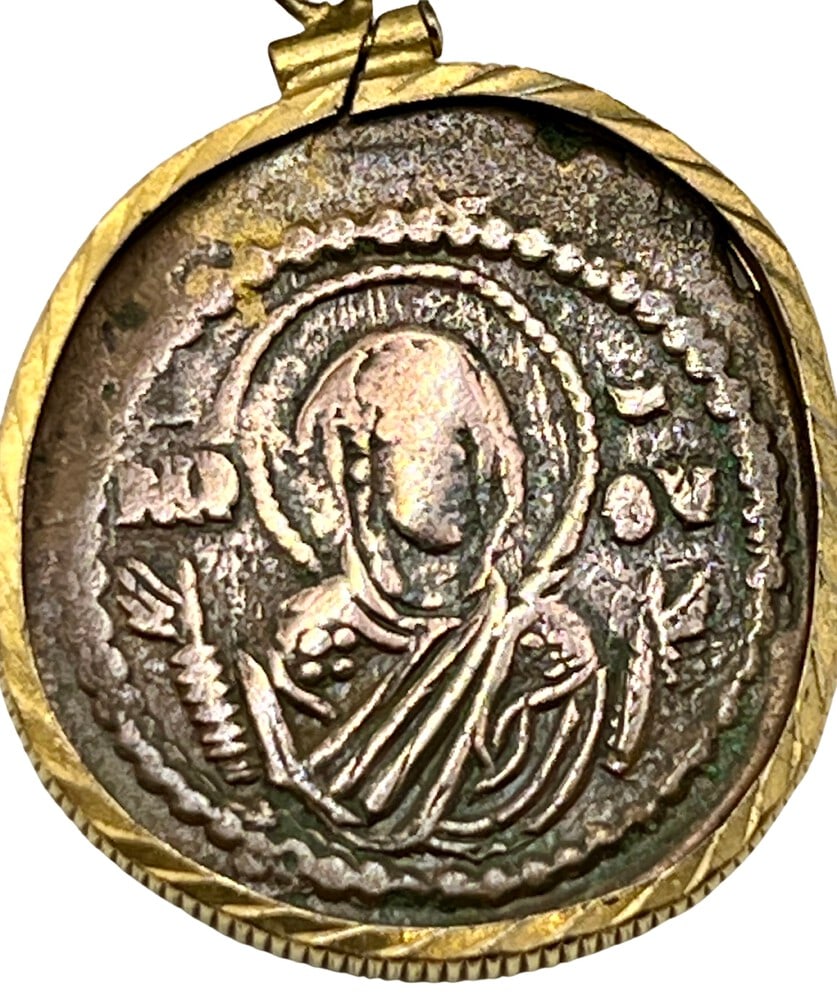 Ancient Coin of Jesus and Mary Pendant (1 of 5)