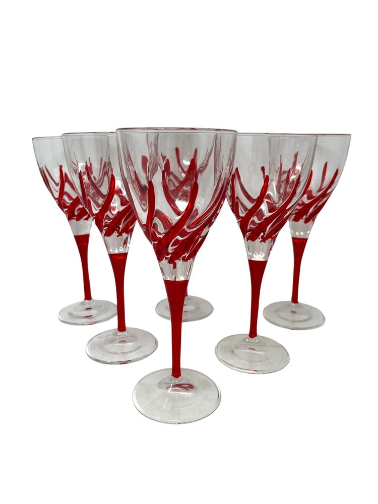 Hand Painted Venetian Wine Glasses, Set of 6: This lovely set of 6 wine glasses feature incredible colors and would be a wonderful addition to any home. Handcrafted in Italy of fine cut crystal and beautifully hand painted by Venetian artisans in