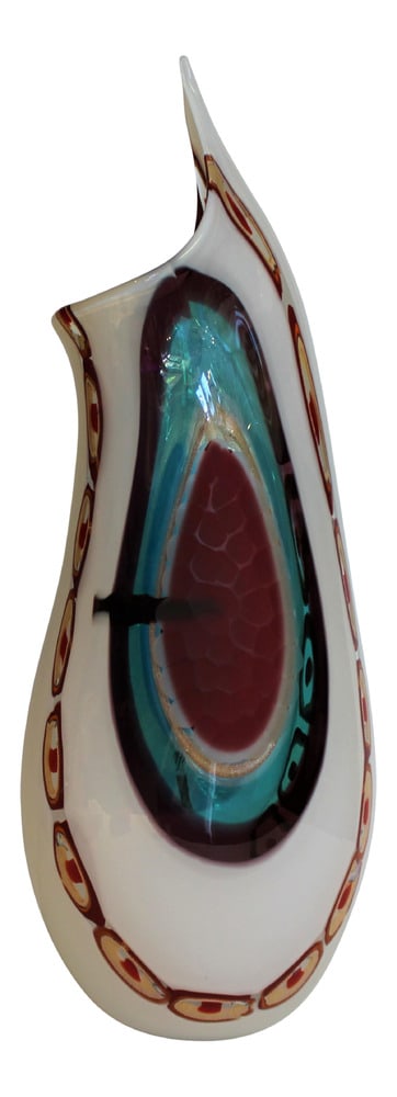 Murano 1 of 1 Vase by Murano's Afro Celotto: Afro Celotto is one of Murano's leading Glass Masters. His amazing vases are guaranteed to be one-of-one. Celotto's work is owned by top glass collectors throughout the world. This piece has intense c