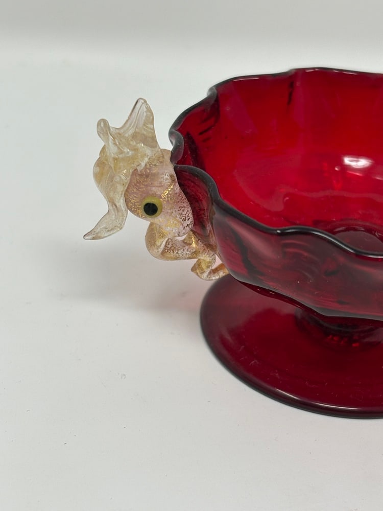 Murano Glass Vintage Ruby Red Salt Dips - 4