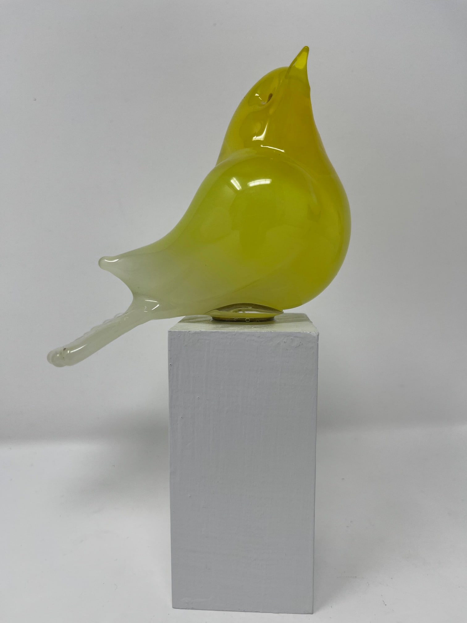 Vintage Murano Bird on Base: Lovely Vintage Bird from Murano on a Wood Base. 7.5" tall.