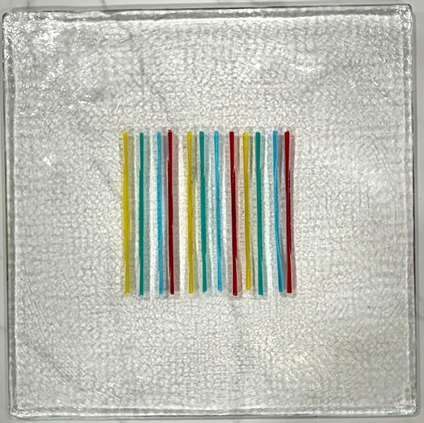 Murano Glass Tile: Beautiful hand made decorative tile from the Artisans of Murano. Measures 14.4" square!
