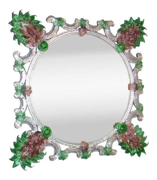 Green Venetian Mirror by Barbini of Murano (1 of 4)