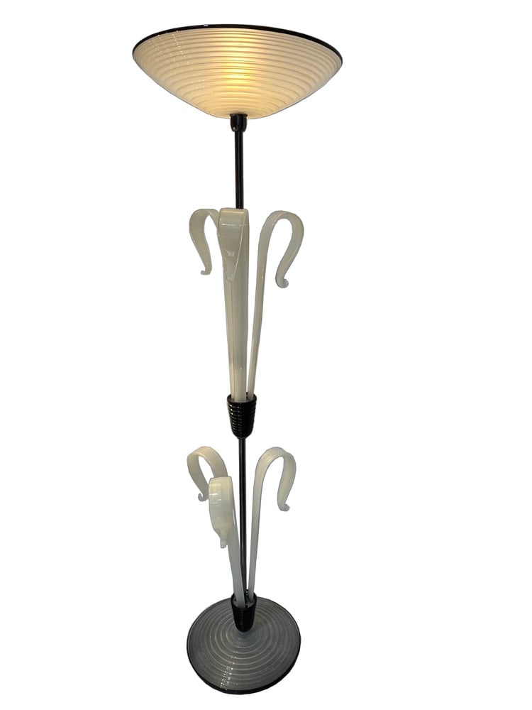Fabulous Murano Glass Floor Lamp by Vivarini: This Murano Glass floor lamp is one of the finest we have ever offered. Each piece is hand-formed using Murano glass with 24K gold powder infused into it. The "canes" are removable for easy moving.
