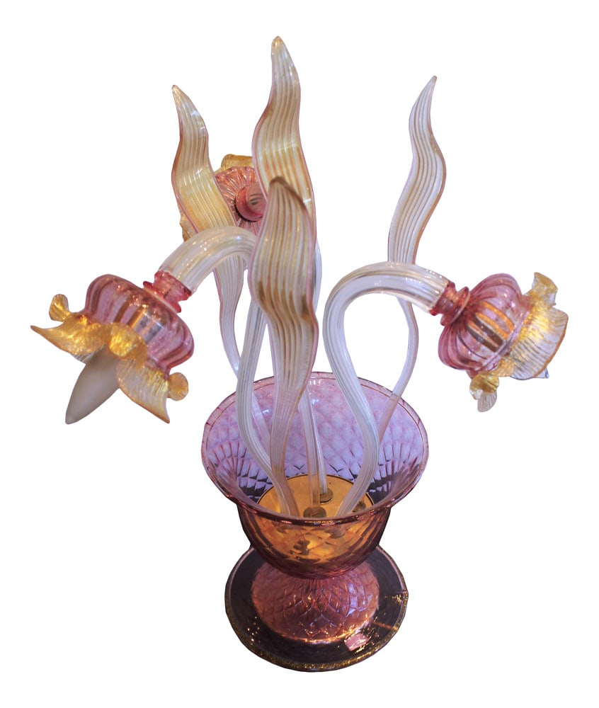 Poesia Table Lamp by La Murrina: La Murrina Furnaces in Murano were world renowned for their beautiful glass pieces, and this lovely lamp is a perfect example. Great for any home! Can be disassembled for moving. Measures 26" tall.
