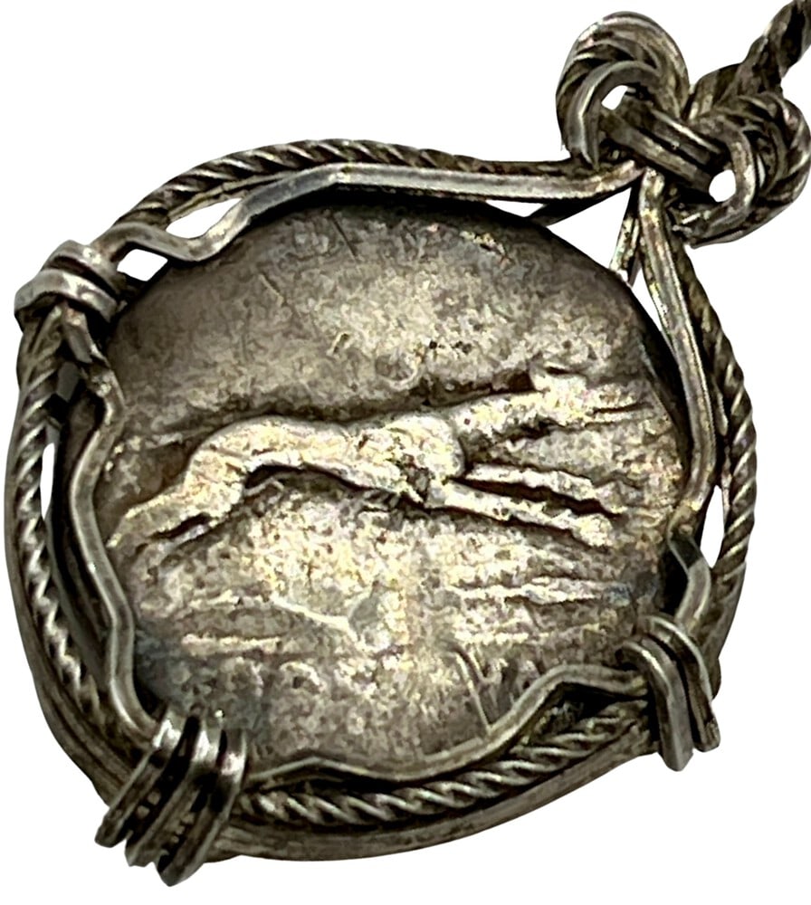 Roman Emperor Macrinus Coin Pendant: Ancient Coin of Emperor Macrinus Pendant-A Piece of History.Own a piece of ancient history with this authentic bronze coin, expertly transformed into a stunning pendant (#33).Genuine ancient bronze