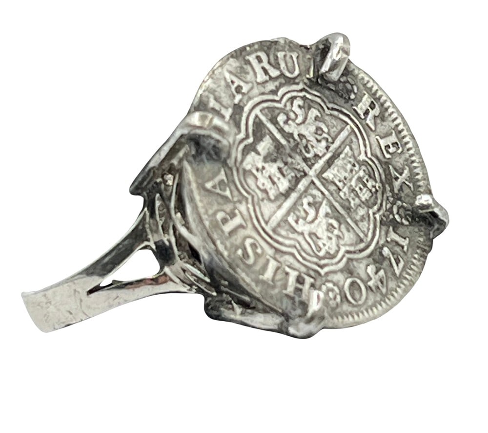 Ring Made with Spanish Shipwreck Coin of 1740 (1 of 6)