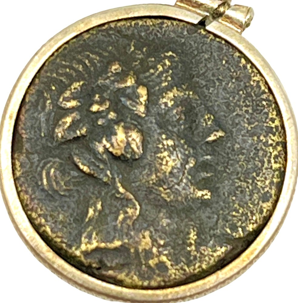 Dionysys, God of Wine, Ancient Coin on Pendant (1 of 5)