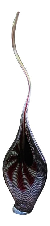 Mandrus Tall Vase by Murano's Afro Celotto: Afro Celotto, noted Glass Master from Murano, has created another amazing one-of-a-kind vase. Beautiful coloring, and very tall (40"). Certified to be "1 of 1". This piece would retail for over $6,500
