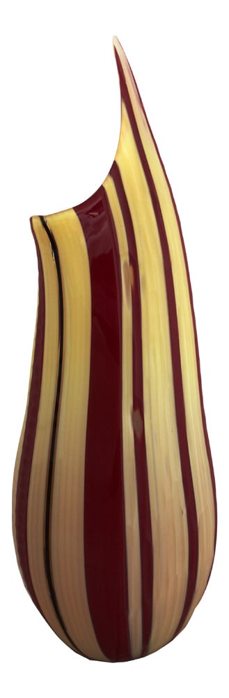 Pachino One of One Murano Glass Vase by Afro Celotto: Afro Celotto is one of Murano's most important Glass Masters. Each of his vases is guaranteed to be one-of-a-kind. This piece is beautifully colored and would fit into any decor. A real investment pie
